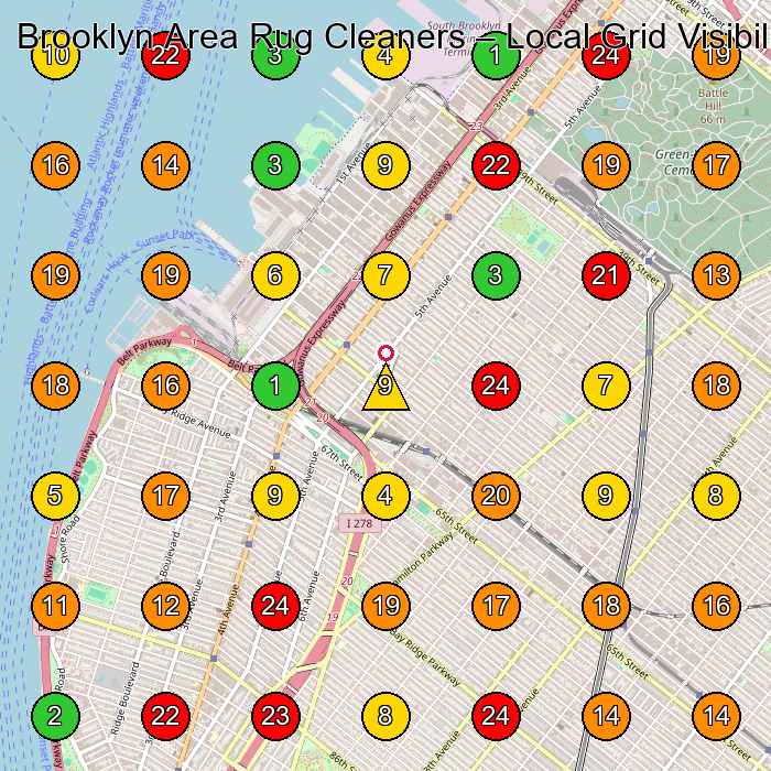 Brooklyn Area Rug Cleaners Carpet Cleaning Service GeoGrid ranking map for Brooklyn NY